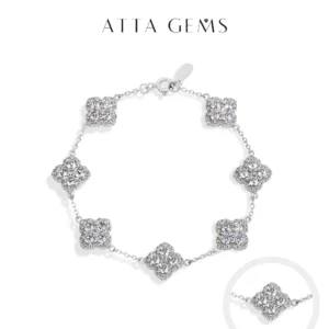 Moissanite Bracelets S925 Silver Yellow Gold Plated Bracelet
